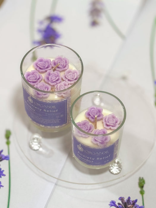 شمعة تخفيف القلق من Anxiety Relief بالشمع النباتي 100% وعطر اللافندر المهدئ