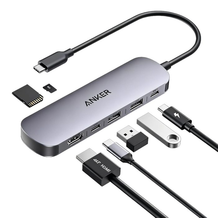 موزع أنكر USB-C (7 في 1) مع HDMI 4K@60Hz و85W PD لتلبية احتياجات متعددة