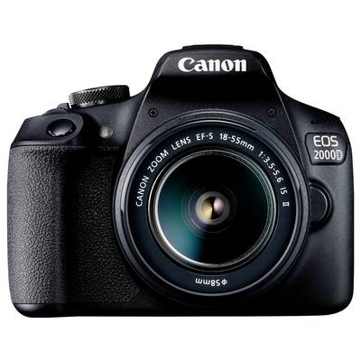 كاميرا كانون EOS 2000D بدقة 24.1 ميجابكسل ومناسبة للمبتدئين مع تطبيق Photo Companion للدروس ومشاركة المحتوى بسهولة.