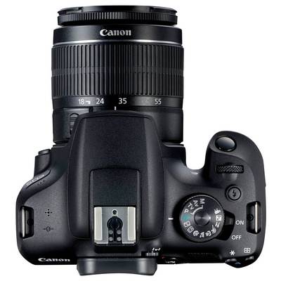 كاميرا كانون EOS 2000D بدقة 24.1 ميجابكسل ومناسبة للمبتدئين مع تطبيق Photo Companion للدروس ومشاركة المحتوى بسهولة.