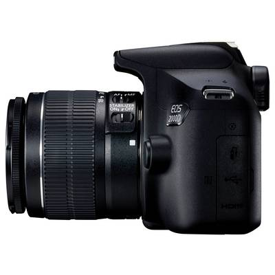 كاميرا كانون EOS 2000D بدقة 24.1 ميجابكسل ومناسبة للمبتدئين مع تطبيق Photo Companion للدروس ومشاركة المحتوى بسهولة.