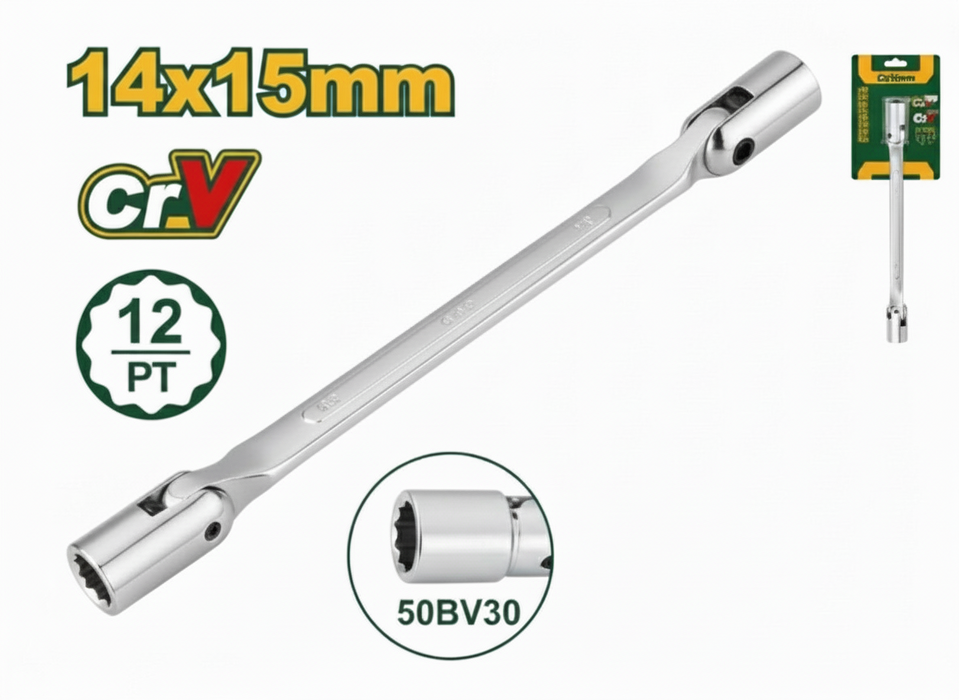 مفتاح جايدفر المصنوع من فولاذ الكربون 45# بطول 238 مم وحجم سوكت 14-15 مم من Jade…