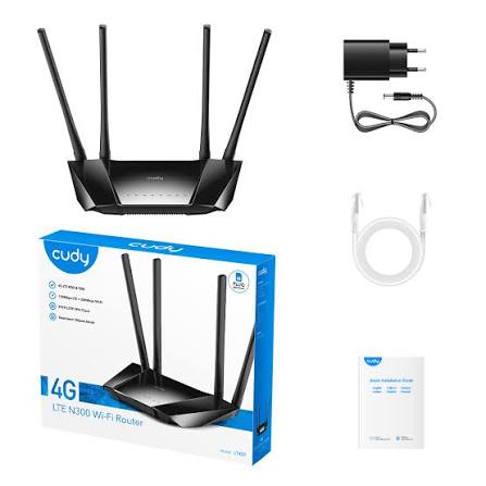 راوتر 4G LTE Cat4 N300 بسرعة 300 ميجابت/ثانية مع 4 هوائيات