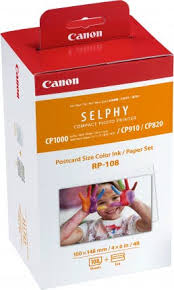 عبوة حبر ملون Canon RP-108 عالية الجودة لطابعات Selphy CP820 و CP910 و CP1200