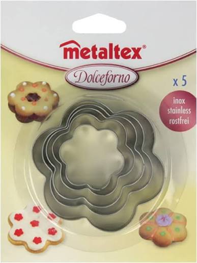قوالب تقطيع البسكويت ستانلس ستيل 5 أحجام مختلفة من Metaltex