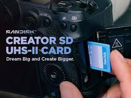 كرت ذاكرة سانديسك 256 جيجابايت Creator SD UHS-II لالتقاط فيديو 4K، سرعة قراءة 280MB/s