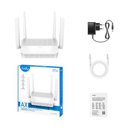 راوتر Wi-Fi 6 AX3000 بسرعة 2402 ميجابت/ثانية مع 4 منافذ جيجابت