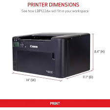 طابعة الليزر السوداء كانون imageCLASS LBP122DW مزدوجة الاتصال لاسلكياً مع شاشة LCD