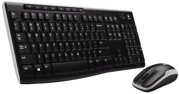 مجموعة لوحة المفاتيح والفأرة Logitech MK270 اللاسلكية بحجم كامل مقاومة للانسكاب