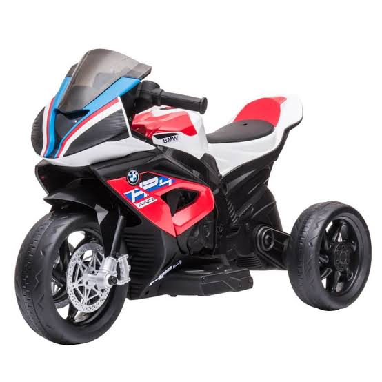 دراجة نارية للأطفال BMW HP4 12V، مع أضواء ودواسة يدوية، آمنة حتى 9 سنوات