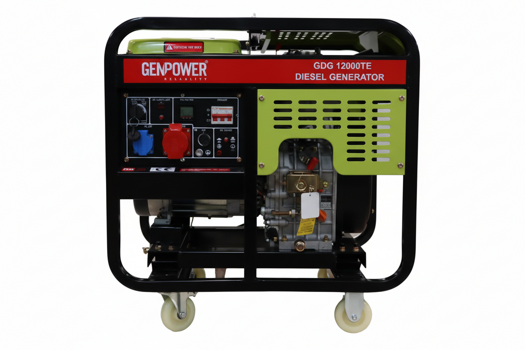 مولد ديزل جين باور قدرة 12 kVA نظام 3 فاز وتشغيل كهربائي ATS