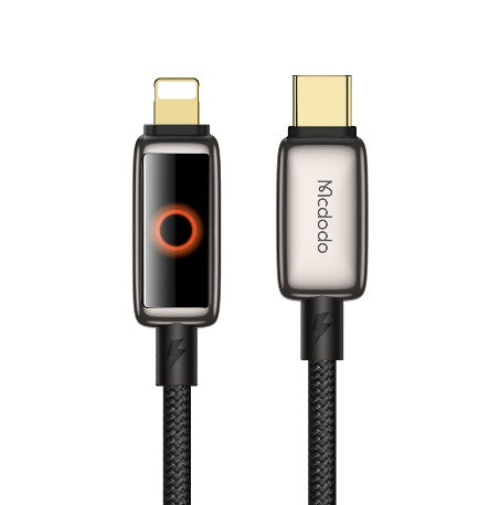 كابل USB-C إلى Lightning بقدرة 36 واط وطول 1.2 متر مع عرض LED ضوئي من Mcdodo