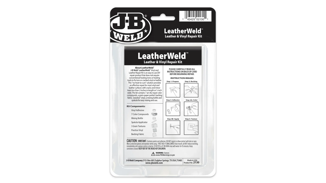 طقم إصلاح الجلد والفينيل LeatherWeld™ يجف بالهواء يصلح حتى 2 بوصة