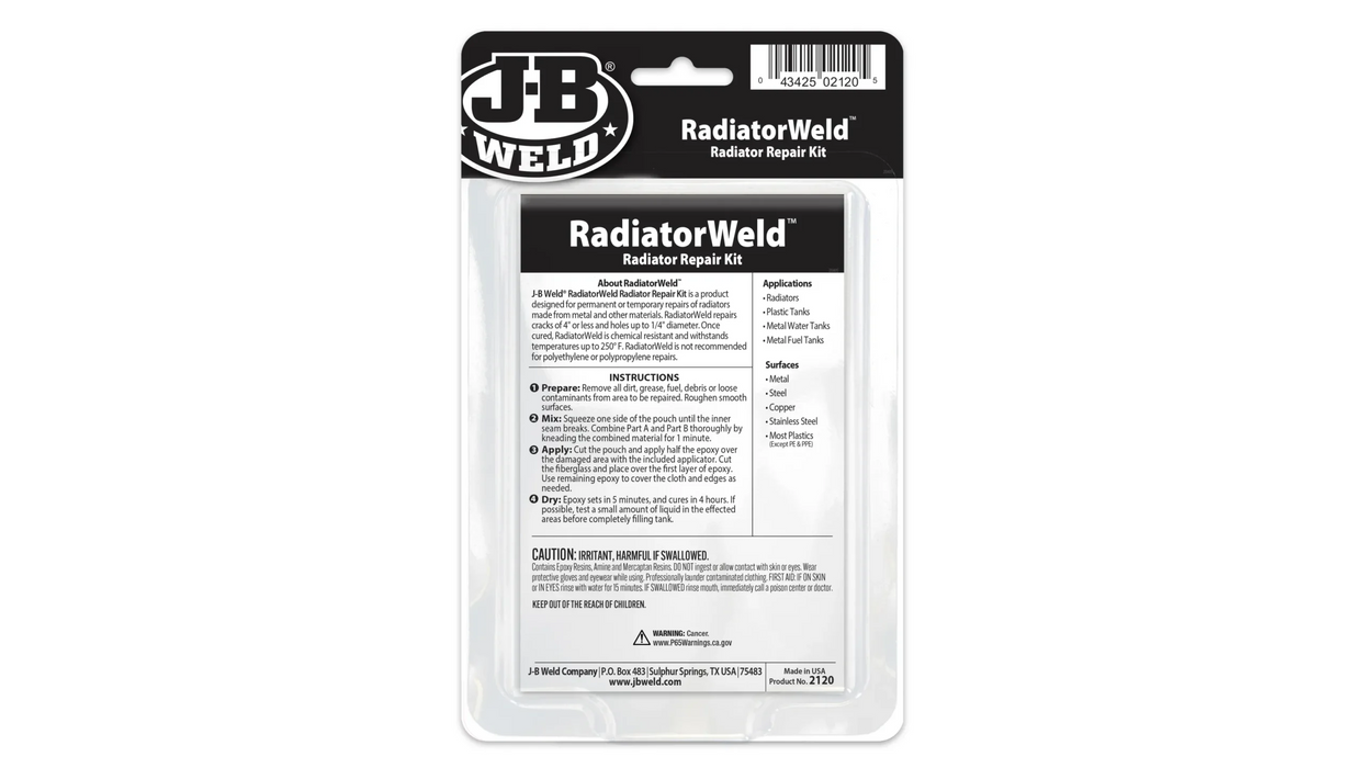 طقم إصلاح الراديتر RadiatorWeld™ مقاوم للحرارة والمواد الكيميائية للإصلاحات الدا…
