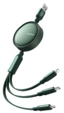 كابل بيانات 3 في 1 USB-A إلى Lightning + Micro + Type-C طول 1.2م، يدعم شحن 3 أجهزة مع تصميم قابل للسحب. من Mcdodo