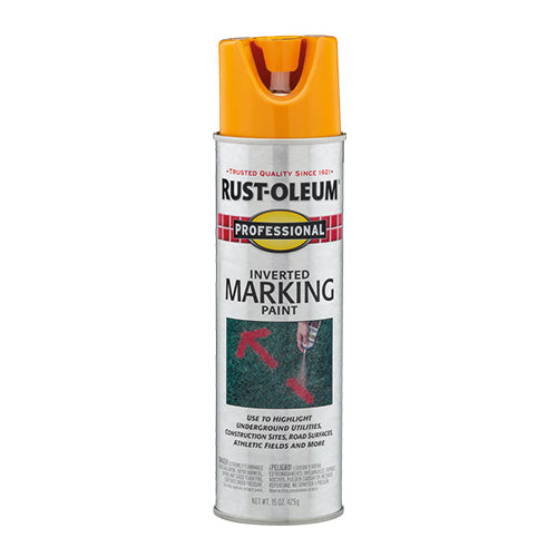 دهان رش علامات وتخطيط مقلوب أصفر سريع الجفاف سعة 15 أونصة من Rust-Oleum