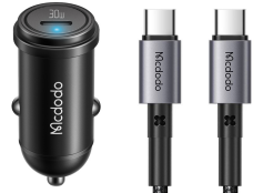 شاحن سيارة سريع 30 واط مع كابل USB-C بطول 1.2 متر يدعم تقنية PD من Mcdodo