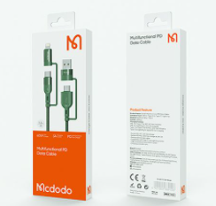 كابل شحن بيانات سريع 4 في 1 60 واط USB-A/C إلى Lightning وطوله 1.2م مع دعم PD وAFC وQC من Mcdodo