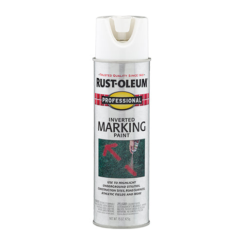 دهان رش علامات وتخطيط مقلوب أبيض سريع الجفاف سعة 15 أونصة من Rust-Oleum