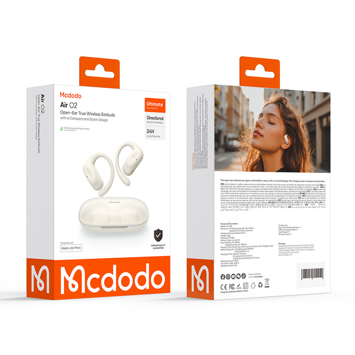 سماعات أذن OWS اللاسلكية Air O2 بتقنية V5.4 وصوت دقيق لمزيد من الراحة. من Mcdodo