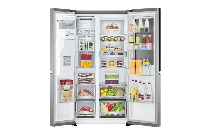 ثلاجة LG InstaView™ سعة 674 لتر، موزع ثلج وماء، لون فضي ثلاجة LG InstaView™ سعة 674 لتر، موزع ثلج وماء، لون فضي