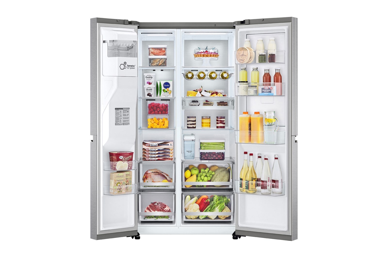 ثلاجة LG InstaView™ ذات الباب المزدوج، سعة 674 لتر، لون فضي ثلاجة LG InstaView™ ذات الباب المزدوج، سعة 674 لتر، لون فضي