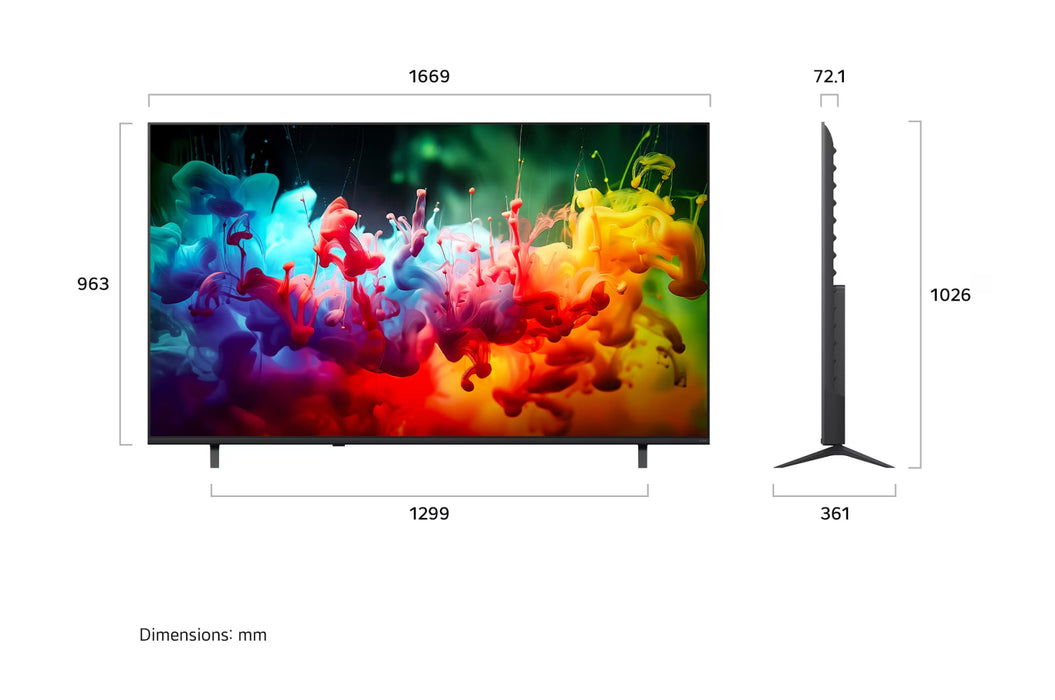 تلفاز إل جي 75 بوصة ذكي 4K QNED AI Mini LED موديل 2026 مع جهاز تحكم سحري - LG