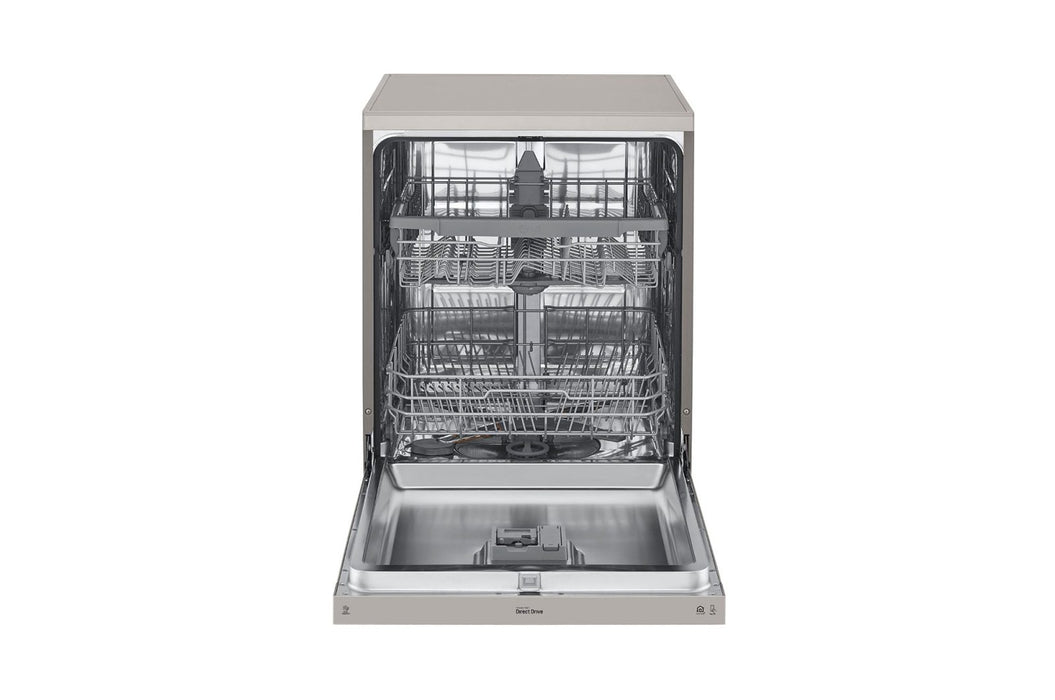 غسالة صحون إل جي لون فضي بلاتيني،14 تقنية محرك الدفع المباشر، من LG