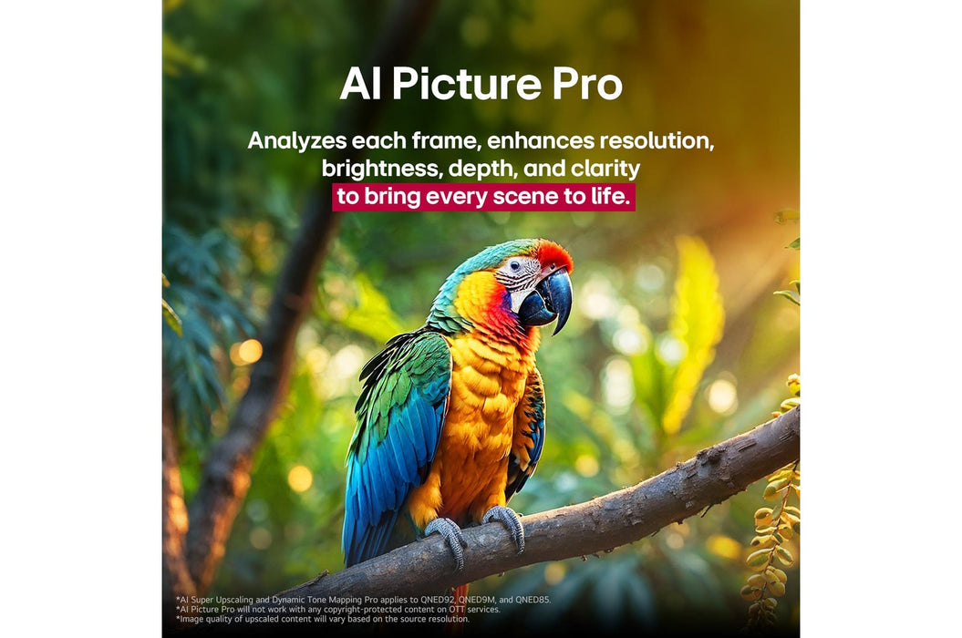 شاشة إل جي QNED evo مقاس 86 بوصة QNED86 بدقة 4K بمعدل تحديث 144 هرتز تلفزيون ذكي مع جهاز تحكم سحري بالذكاء الاصطناعي نظام webOS25 إصدار 2025