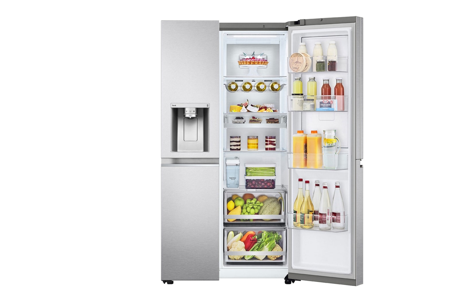 ثلاجة LG InstaView™ ذات الباب المزدوج، سعة 674 لتر، لون فضي ثلاجة LG InstaView™ ذات الباب المزدوج، سعة 674 لتر، لون فضي