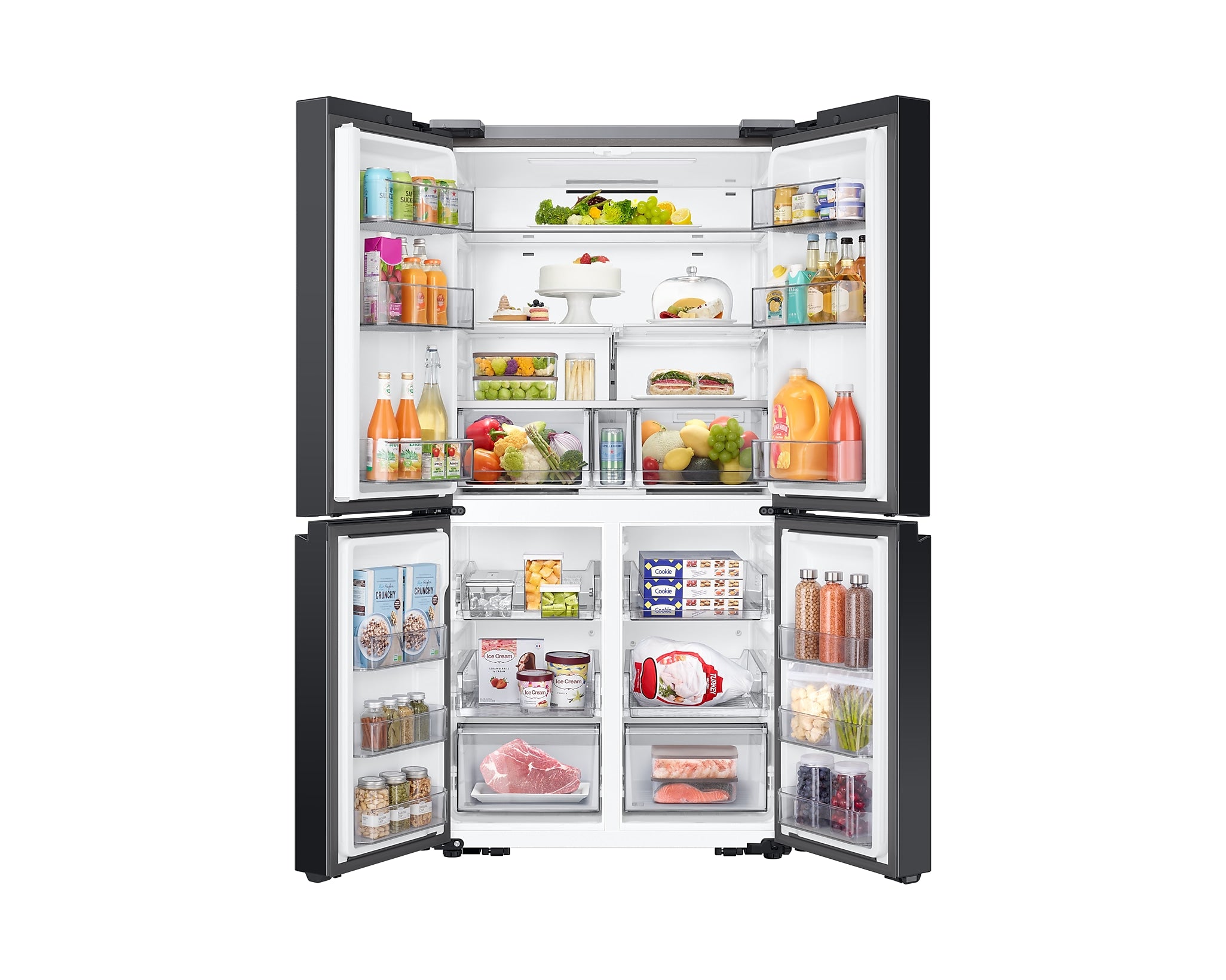 Samsung 602L Net French Door Refrigerator, Black Glass