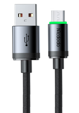 كابل USB-A إلى Micro USB بطول 1 متر مع ضوء شحن وسرعة شحن QC4.0 من Mcdodo