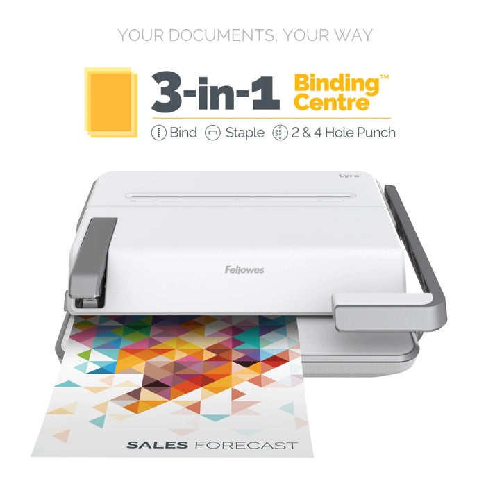 مركز تغليف وتجليد ليرا 3 في 1 (تجليد، تدبيس، تثقيب) من Fellowes