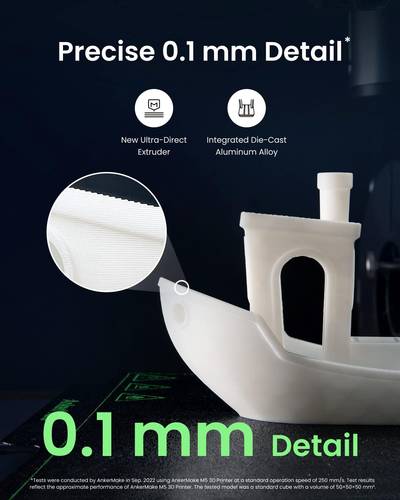 طابعة ثلاثية الأبعاد FDM 5X باللونين رمادي وأخضر بتقنية FDM من Anker