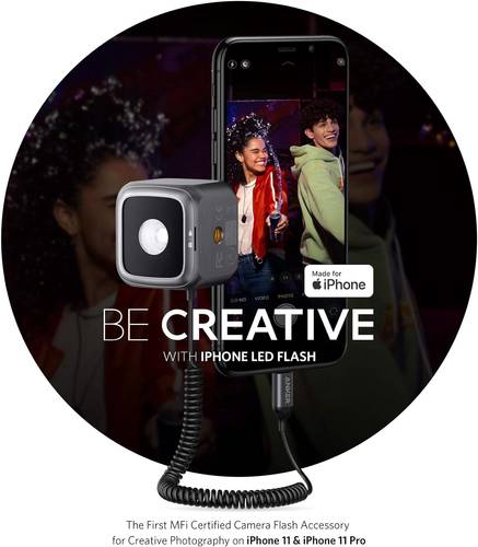 فلاش LED لـ iPhone لتحسين الإضاءة - رمادي غامق من Anker