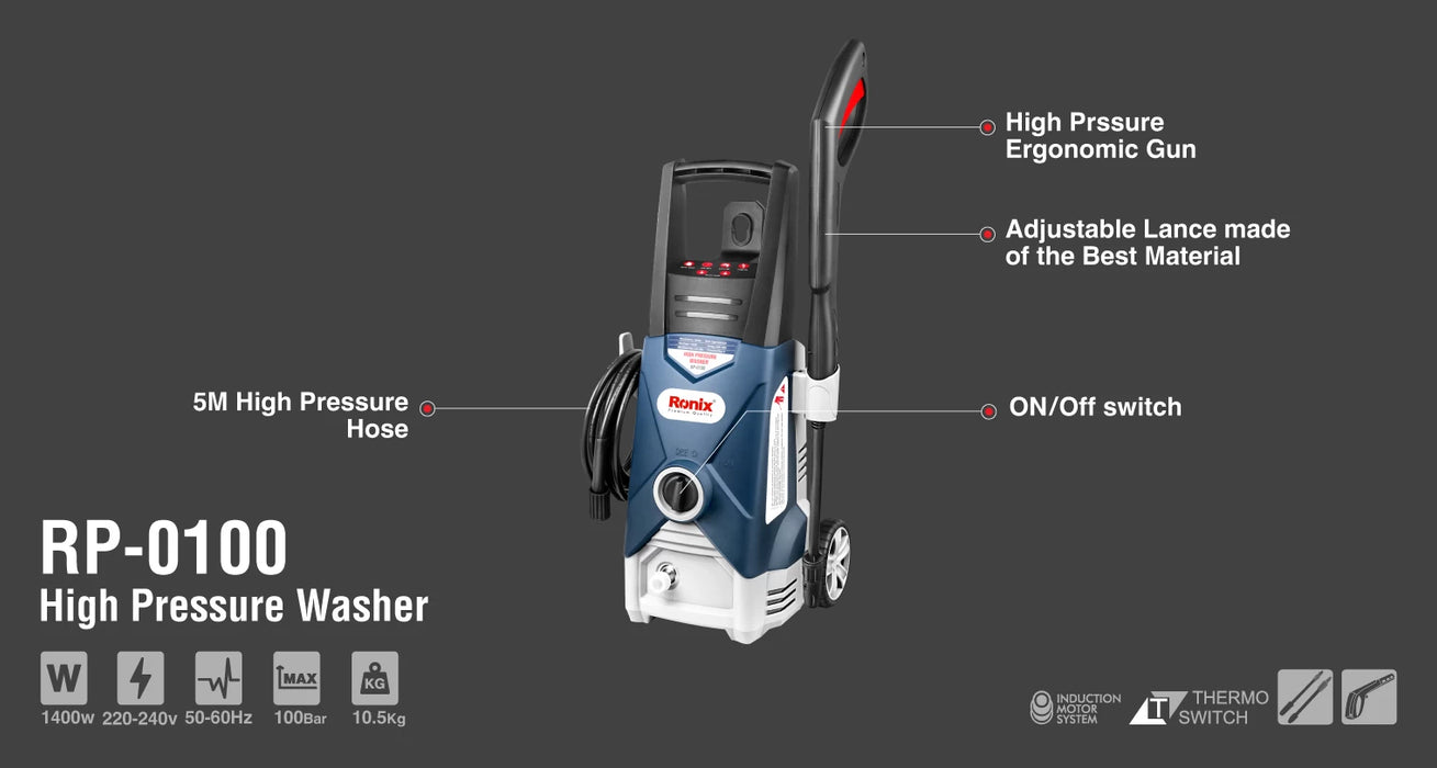 مضخة غسيل 100 بار ماتور من RONIX