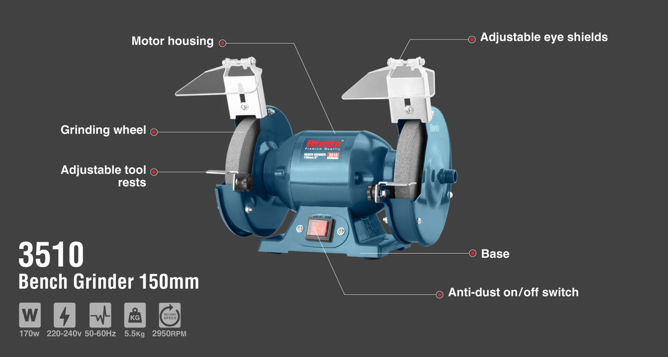 ماكينة جلخ 200 واط 6" من RONIX