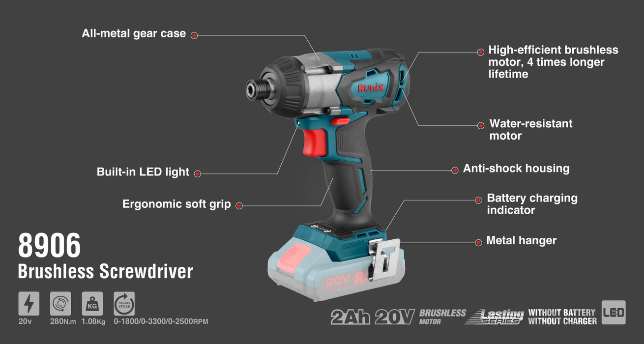 دريل شد شحن من RONIX