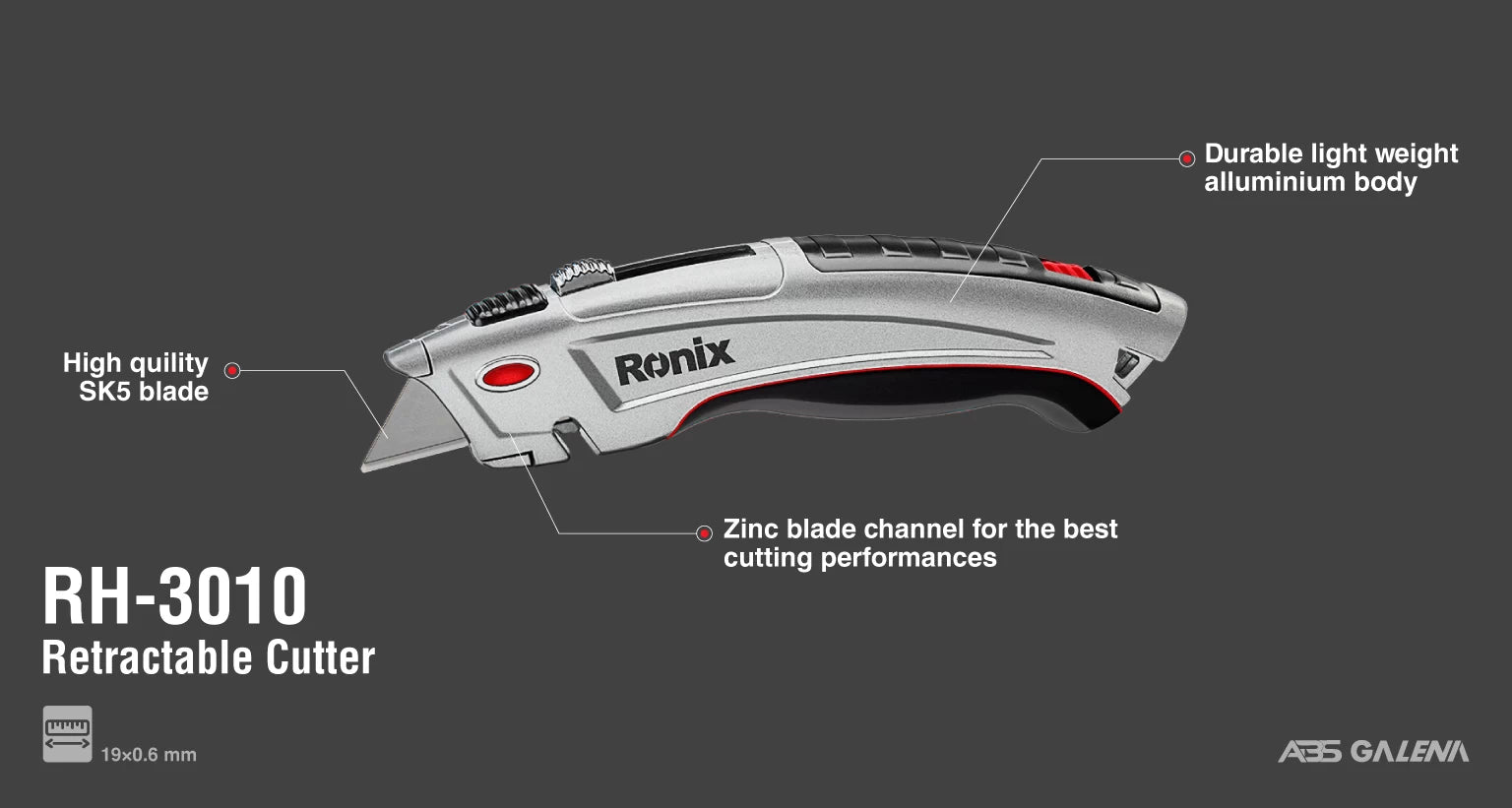 مشرط معكوف حديد من RONIX مشرط معكوف حديد من RONIX