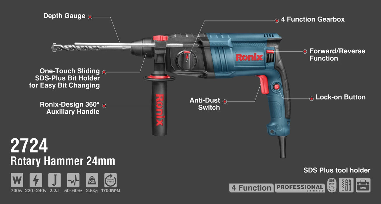 دريل همر 24 ملم 700 واط من RONIX