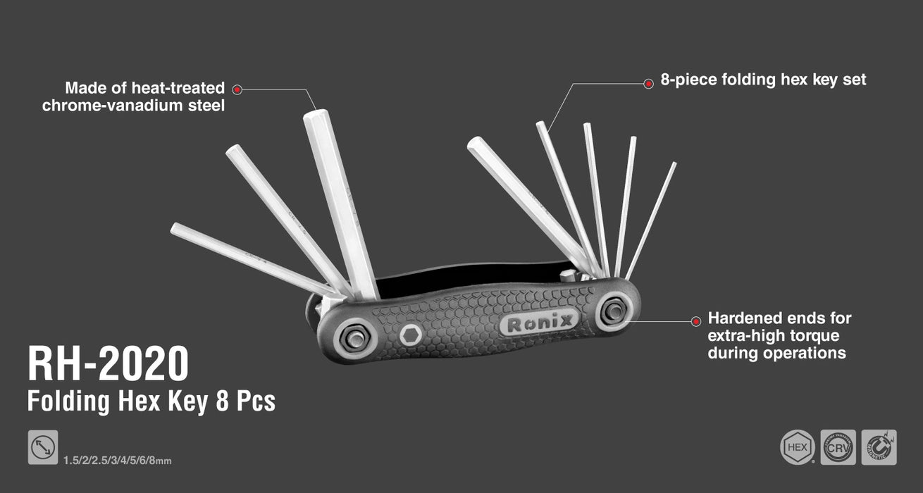 طقم الن كي طوي (8) من RONIX