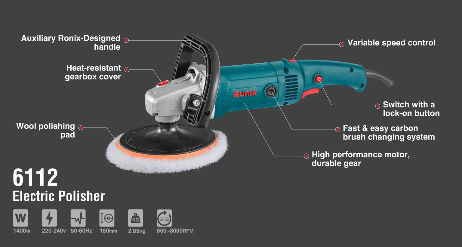 صاروخ بولش سرعات 1200واط من RONIX صاروخ بولش سرعات 1200واط من RONIX
