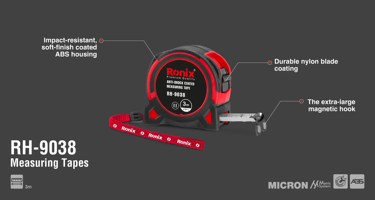 متر قياس 3متر من RONIX