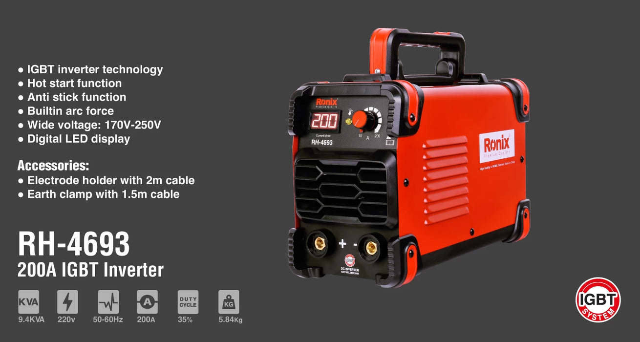 ماكينة لحام 200 امبير INV من RONIX