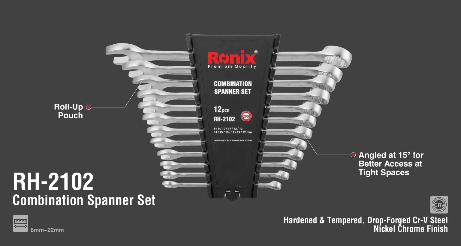 طقم شق رنج 12 قطعة RONIX RH-2102 طقم شق رنج 12 قطعة RONIX RH-2102