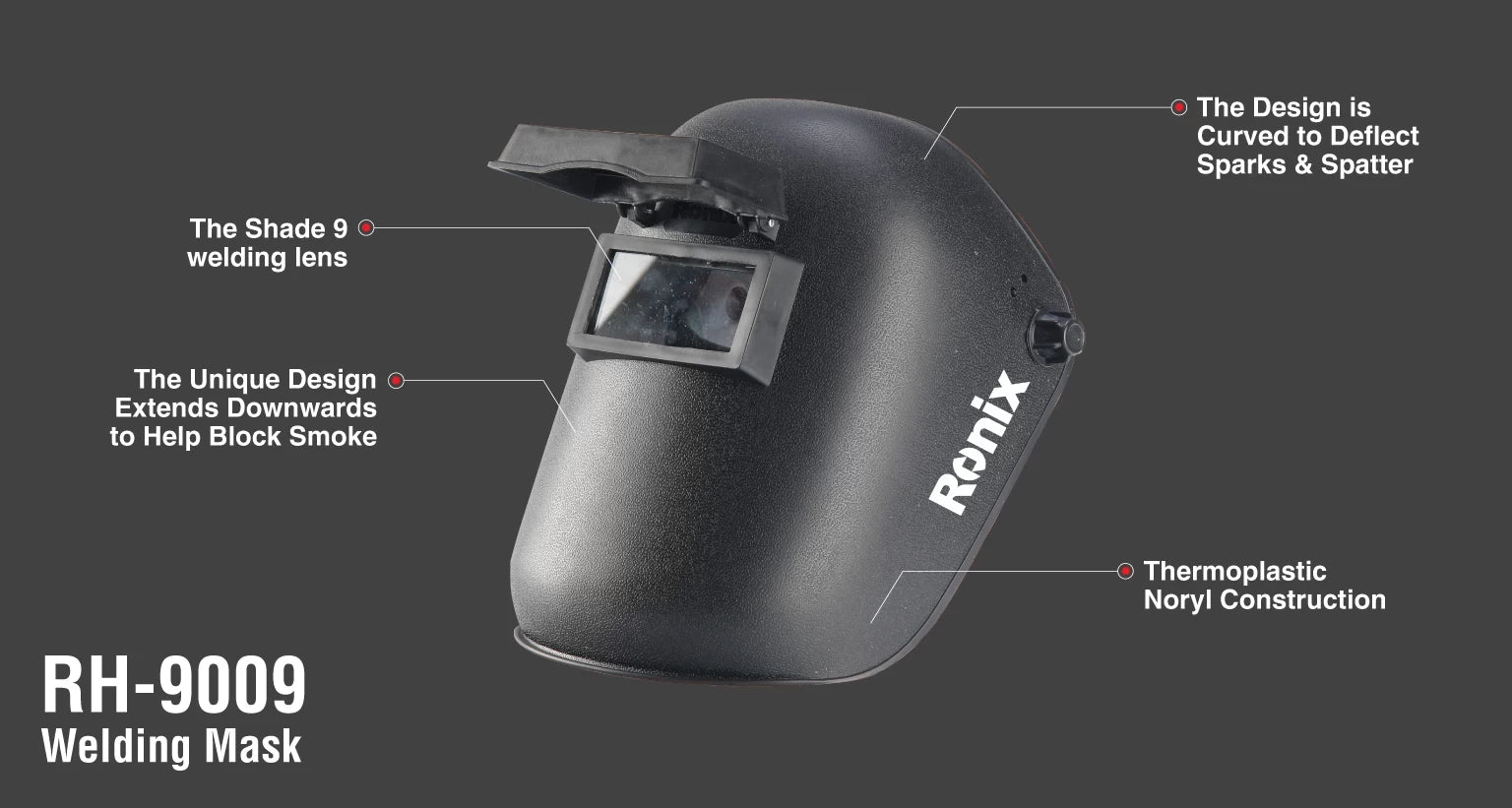 وجه لحام قلاب RONIX RH-9009واقي وجه لحام قلاب RONIX RH-9009واقي