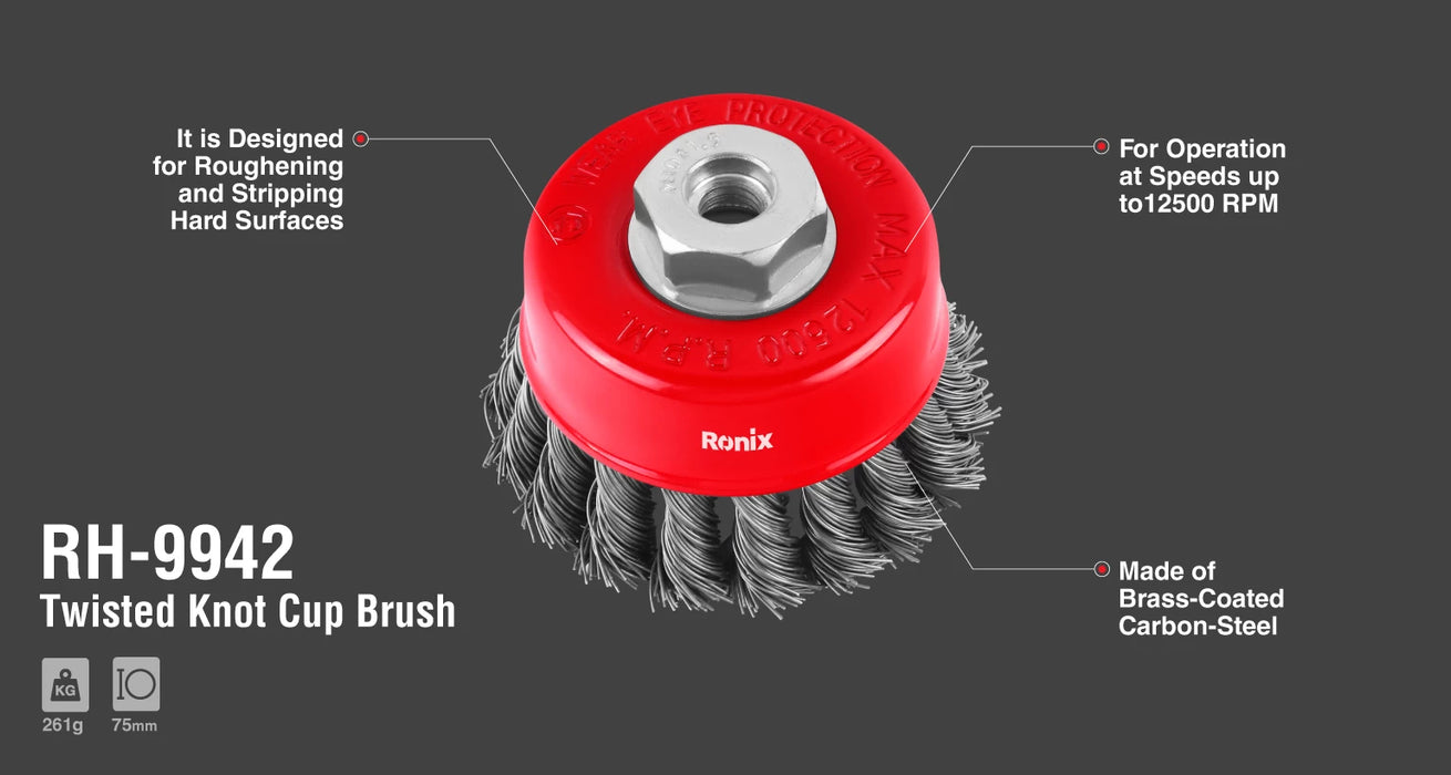 فرشاة كباية 3" مجدلة من RONIX