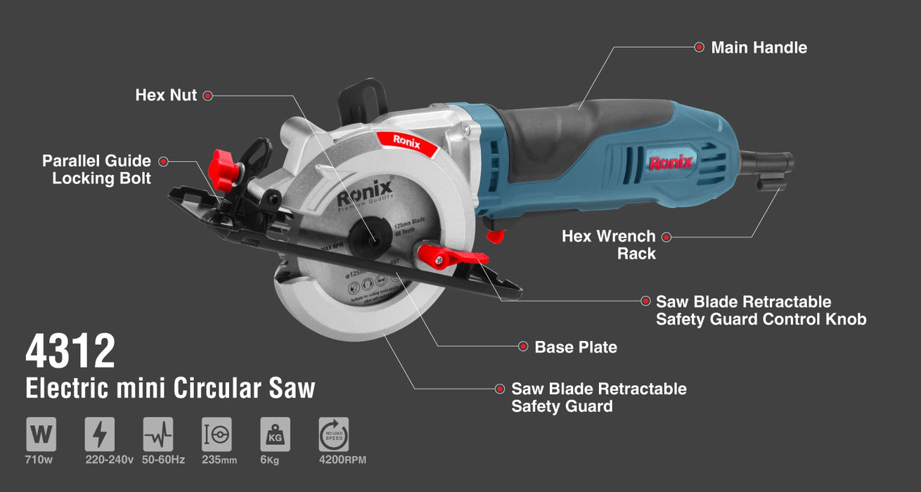 صاروخ صينية خشب 5" 710W من RONIX