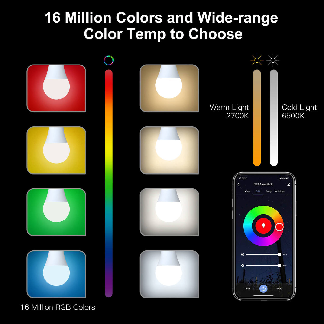 مصباح RGB ذكي بقوة 14 واط مصباح RGB ذكي بقوة 14 واط