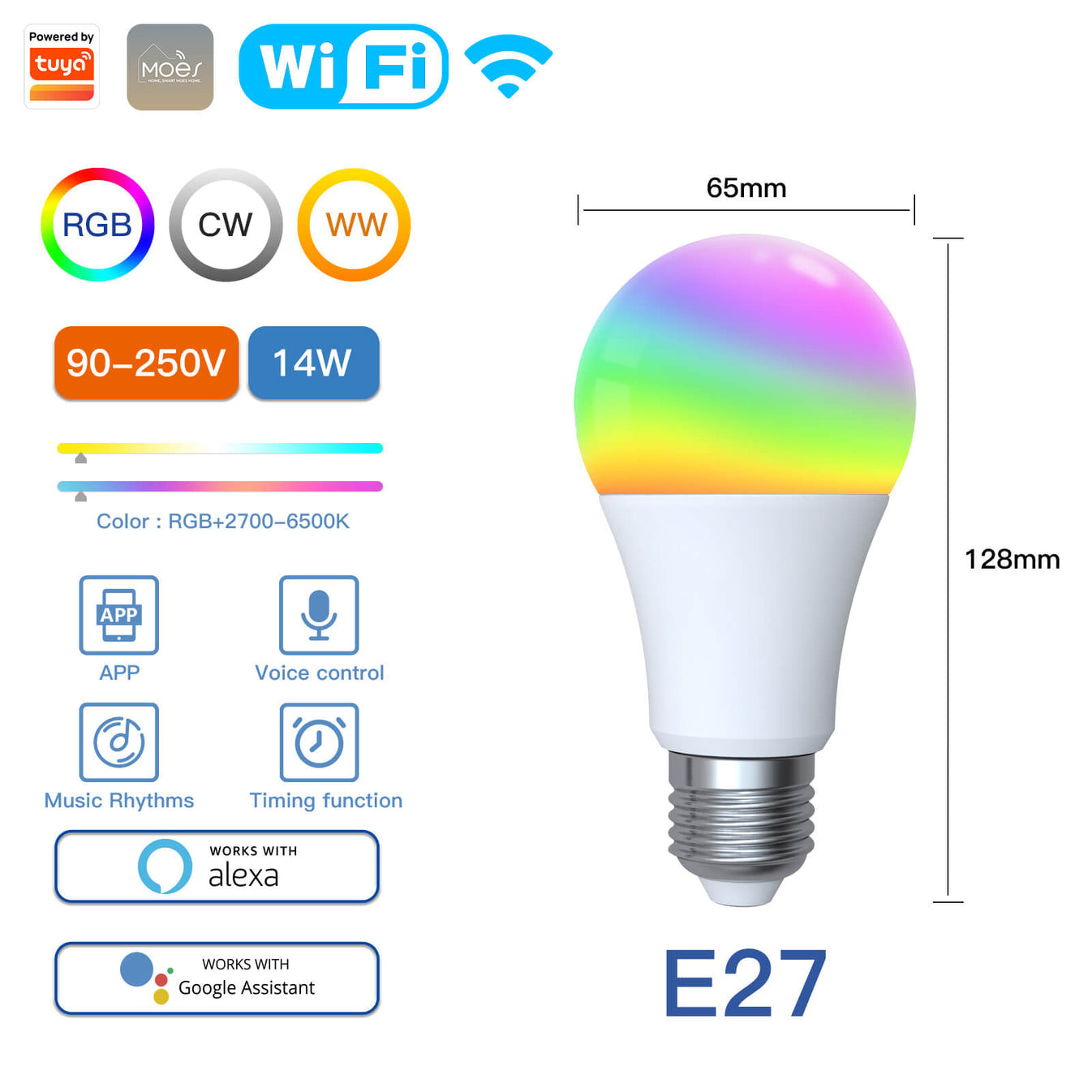 مصباح RGB ذكي بقوة 14 واط مصباح RGB ذكي بقوة 14 واط